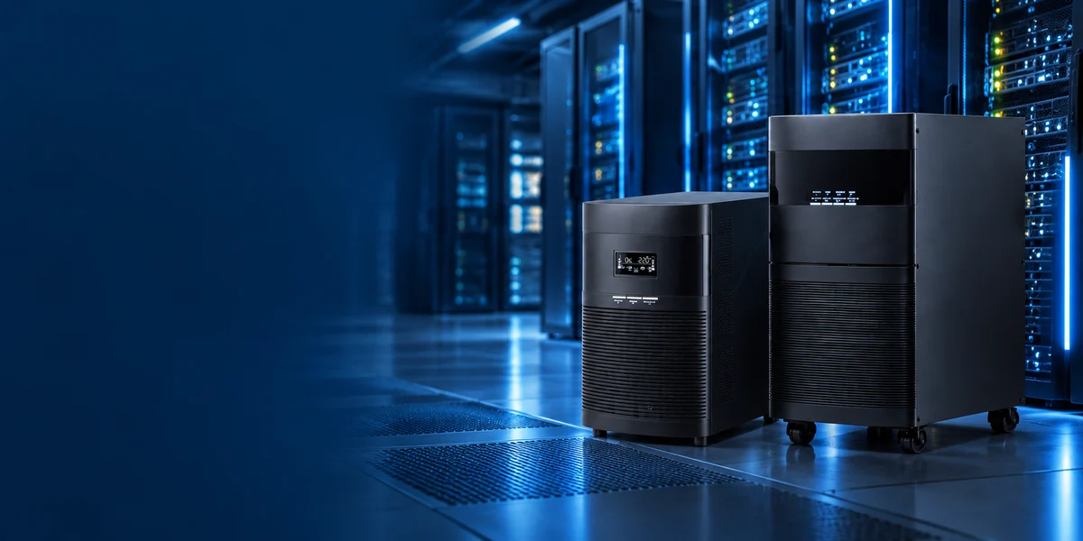 ภาพประกอบเครื่องสำรองไฟ CLEANLINE T และ TR ในห้องระบบ Server และ Network