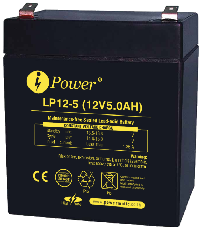 แบตเตอรี่ iPower รุ่น LP12-5 ภาพจากเอกสารประจำรุ่น