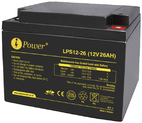 แบตเตอรี่ iPower รุ่น LPS12-26 ภาพจากเอกสารประจำรุ่น