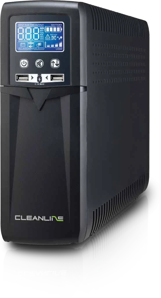 เครื่องสำรองไฟ CLEANLINE Prime Series สีดำพร้อมจอ LCD
