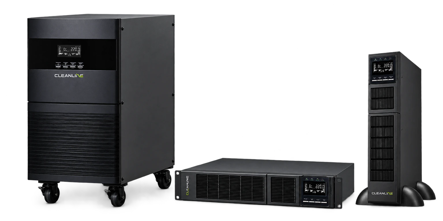 เครื่องสำรองไฟ CLEANLINE T Series แบบ Tower และ TR Series แบบ 19 นิ้ว Rack-mount ทั้งแนวนอนและฐานตั้ง สำหรับขนาด 6 และ 10 kVA