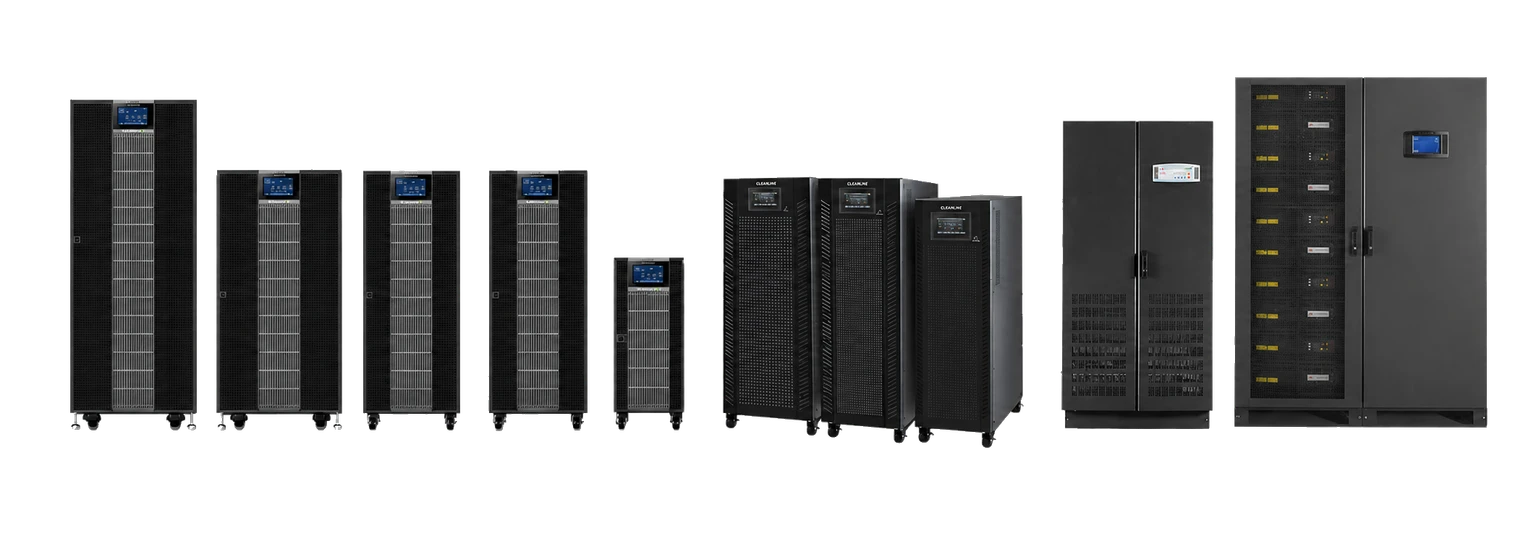 ภาพรวมเครื่องสำรองไฟ CLEANLINE แบบ Three Phase UPS หลายรูปแบบสำหรับงานระบบขนาดใหญ่
